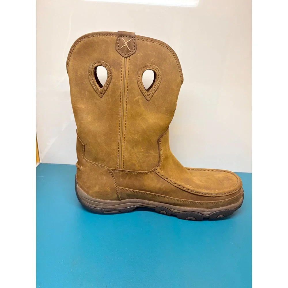 Twisted X Mens 11W Light Brown Saddle Leather Composite Toe Work Boots